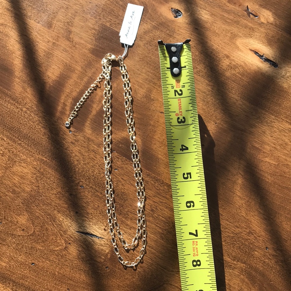 Beautiful faceted gold tone double chain necklace.